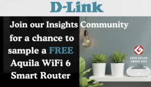 Win a Free D-Link Aquila PRO WiFi 6 Mesh Router — free sample: As part of the D-Link Insiders Community, participants can apply to test and keep a D-Link Aquila PR