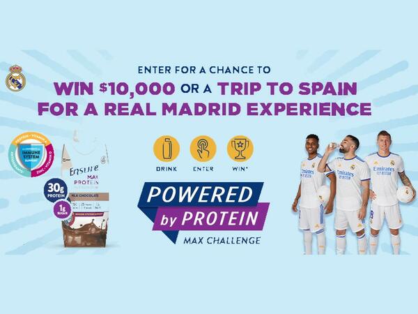 Powered By Protein Max Challenge Sweepstakes — free sample: Enter for a chance to win some serious cash, or a trip to Spain for a real Madrid experience! This i