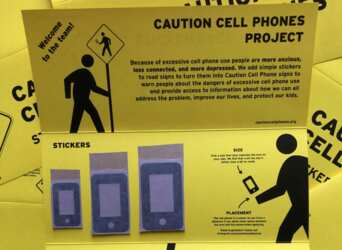 Spread Awareness with a FREE Caution Cell Phones Sticker Kit