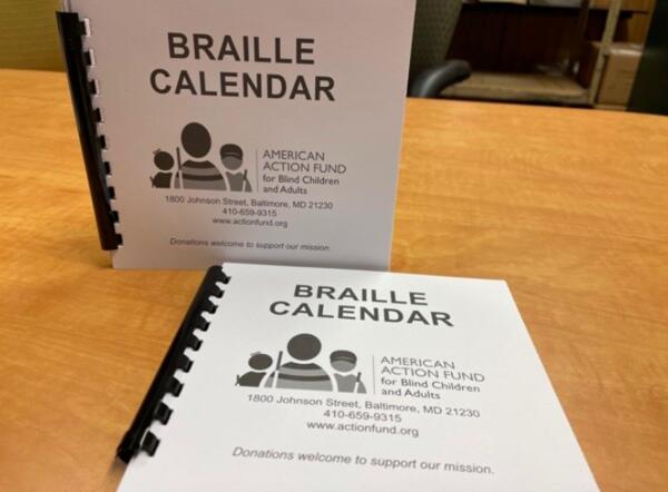 2024 Braille Calendar for Free — free sample: Over 10,000 Braille calendars are given away to blind and deafblind individuals nationwide by the Am