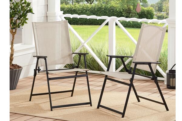 Mainstays Greyson Square Set of 2 Outdoor Patio Steel Sling Folding Chair ONLY $35 — free sample: Are you looking for an on-the-go folding chair? Walmart is offering this Mainstays Greyson Square Se