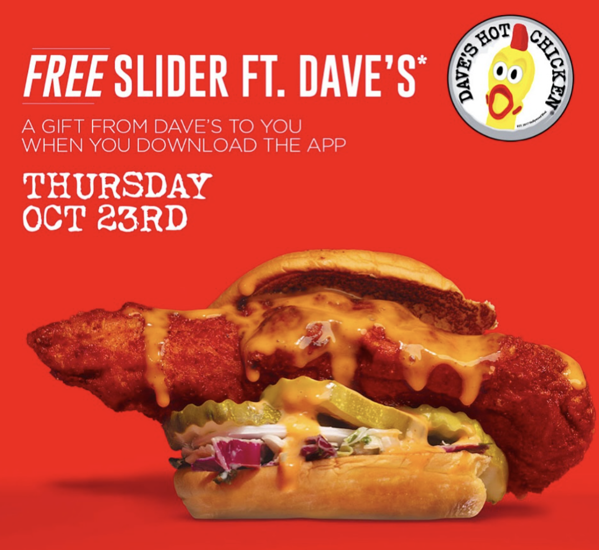 Mark Your Calendar: FREE Slider at Dave’s on October 13