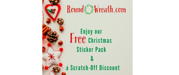 Spread Festive Vibes with FREE Round Wreath Stickers! — free sample: To receive the free Christmas stickers from Round Wreath, visit their website, enter an email addres