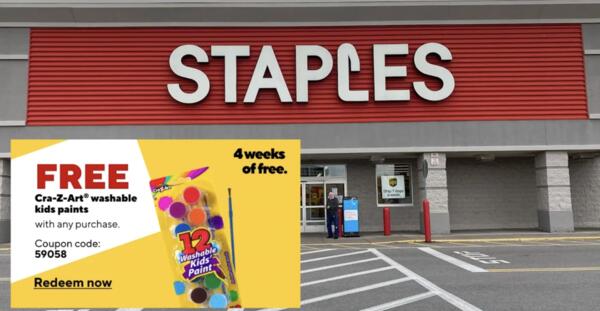 Hurry In – FREE Cra-Z-Art Kids' Paints at Staples! — free sample: For a limited time, score a FREE pack of Cra-Z-Art Washable Kids' Paints with any purchase at Staple