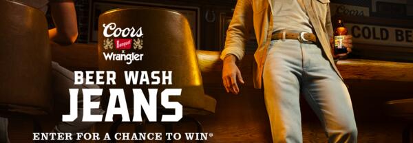Brewed to Wear: Win Coors Banquet x Wrangler Beer Wash Jeans! — free sample: The Coors Banquet x Wrangler Beer Wash Jeans Sweepstakes offers a chance to win one of 200 exclusive