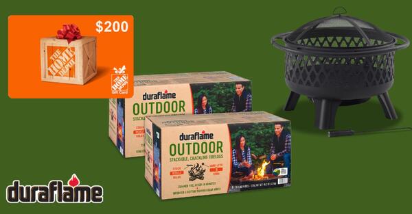 Enter the Duraflame Backyard Ready Sweepstakes and WIN Outdoor Fire Logs and a Home Depot Giftcard — free sample: Duraflame, known for its fireplace and fire pit products, is hosting a sweepstakes where the winner 