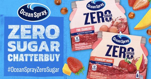 Taste the Zero Sugar Difference – FREE Ocean Spray Kit — free sample: Ripple Street is giving you the chance to try Ocean Spray Zero Sugar for free with their latest Chat